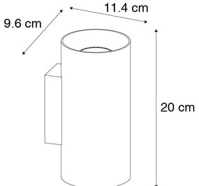 Lampada da parete intelligente nera con oro 2 luci incl. Wifi GU10 - Sab
