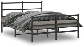 Giroletto Con Testiera E Pediera Metallo Nero 140x190 Cm /