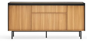 Cassettiera bassa nera effetto rovere 165x78 cm Arista - Teulat