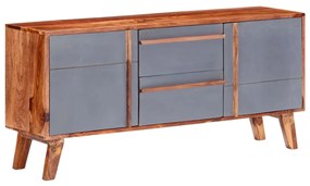 Credenza grigia 120x30x55 cm in legno massello di sheesham