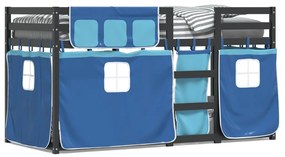Letto A Castello Senza Materasso Blu 90x190cm Massello Pino /
