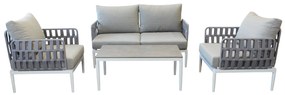 CASCADA - salotto outdoor con struttura in alluminio grigio chiaro, antracite o naturale