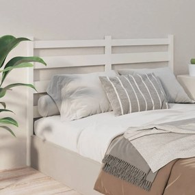 Testiera Per Letto Bianca 126x4x100cm İn Legno Massello Di Pino /