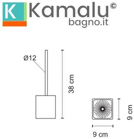 Kamalu - portascopino wc design quadrato in acciaio inox finitura satinata | kam780s