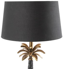 Lampada da tavolo Art Déco bronzo con paralume nero 35 cm - Areka