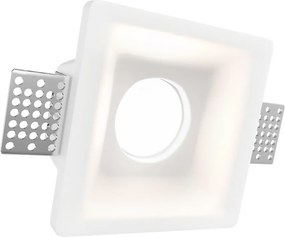 Portafaretto Quadrato Ø100x100 mm GU10 in Gesso Pitturabile SLIM