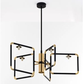 Jupiter 1985 - Lampadario a sospensione con supporto rigido IBRA 5xG9/10W/230V nero/oro