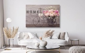 Stampa su tela – Fiori meravigliosi in vaso vintage con iscrizione