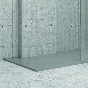 Kamalu - piatto doccia 160x80 effetto pietra grigio cemento