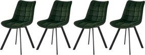 Set di 4 sedie K332 in velluto verde