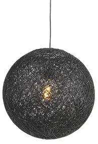 Lampada a sospensione di design nera sferica 45cm - Corda