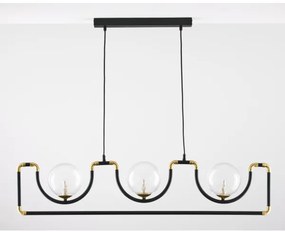 Jupiter 1990 - Lampadario a sospensione con filo HANZA 3xG9/10W/230V nero/oro