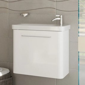 Kamalu - Mobiletto bagno 60 cm profondità ridotta colore bianco | LAC-IRIS-60-B
