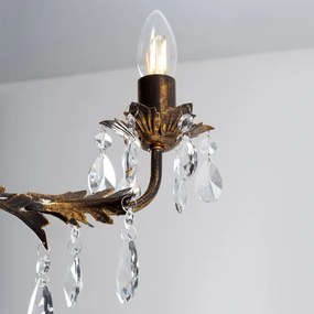 ONLI - Lampadario a sospensione con catena TERESA 5xE14/6W/230V bronzo