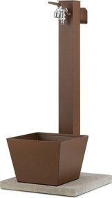 Fontana da Giardino con Rubinetto Base Vaschetta e Portagomma Belfer 42/QRRV Ruggine...
