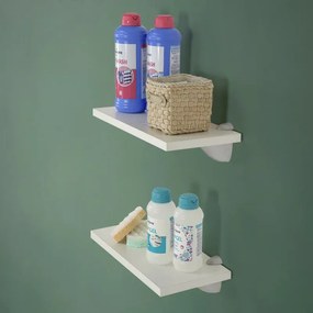 Coppia mensole 45x23 cm salvaspazio in legno bianco linea Pilar
