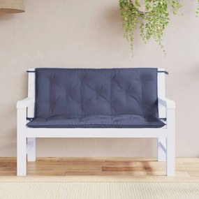 Cuscini Per Panca 2 Pz Blu Marino 120x50x7cm İn Tessuto Oxford /