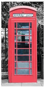 Stampa su tela Red telephone box frontal, multicolore 140 x 70 cm