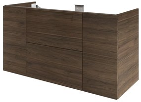 Mobile da bagno sospeso sotto lavabo L 120 x H 64 x P 48 cm noce, 2 cassetti 2 ante Apertura push-pull SENSEA Neo, Maniglie acquistabili separatamente