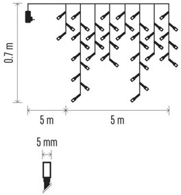 Catena LED natalizia da esterno 300xLED/8 modalità 10m IP44 bianco caldo + telecomando