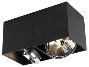 Faretto design nero rettangolare 2 luci - Box