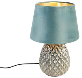 Lampada da tavolo classica verde 35 cm - Betty