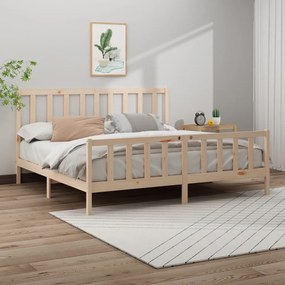 Giroletto Senza Materasso 200x200 Cm İn Legno Massello Di Pino /