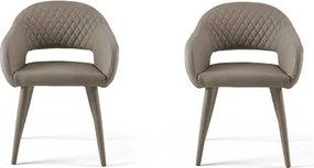 Sedia pranzo ecopelle Tortora - imbottita LIVING 2 sedie