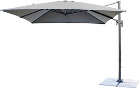 Ombrellone da Giardino Newton Decentrato 3x3 m in Alluminio Nero Telo Grigio...