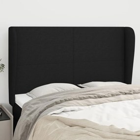 Testiera Ad Orecchio Nera 147 X 23 X 118/128 Cm İn Tessuto /