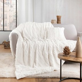 Coperta color crema in micropile 180x220 cm Foxy – douceur d'intérieur