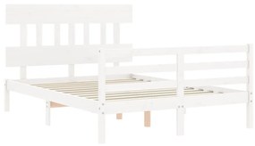 Giroletto con Testiera Bianco Double in Legno Massello