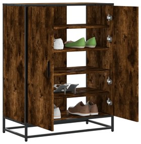 Scarpiera Rovere Fumo 75x38x97,5 Cm Legno Multistrato Metallo /