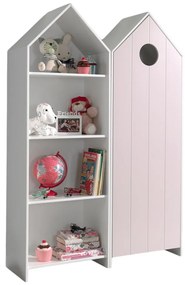 Armadio a giorno bianco e rosa chiaro per bambini 115x171,5 cm CASAMI - Vipack