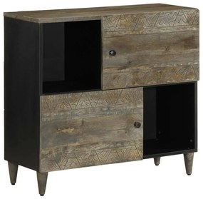Credenza 80x33x75 Cm İn Legno Massello Di Mango /