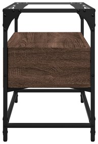 Mobile tv piano vetro rovere marrone 60x35x51 legno multistrato