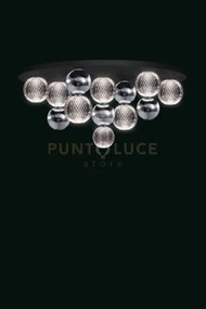 Brillante plafoniera nera con sfere cromate, led 40w, lumen 4400 30...