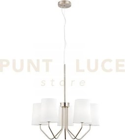 Lampadario a sospensione sally nickel 5 luci attacco e14 60x150cm i...