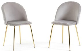 Set di 2 sedie da giardino in acciaio Paris NEW GARDEN, seduta grigia