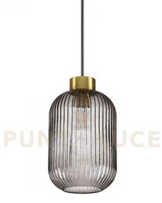 Mint lampadario a sospensione in vetro fume' 14cm 1 luce attacco e27