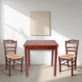 Tavolo fisso in legno con gamba Tonda RISTORANTE misura 90x90 CILIEGIO