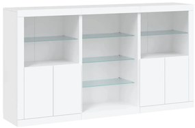 Credenza con luci led bianca 181,5x37x100 cm