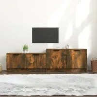 Mobile TV Rovere Fumo 158,5x36x45 cm in Legno Multistrato cod mxl 19470