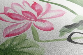 Quadro su tela – Fiore di loto acquerellato