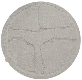 Tappeto rotondo in lana grigia ø 200 cm Morphic Organica - Agnella