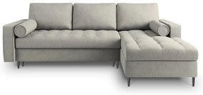 Divano letto angolare grigio chiaro, angolo destro Santo - Milo Casa