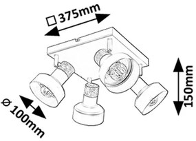 Rabalux 73058 - Faretto SASKIA 4xE14/15W/230V