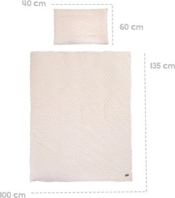 Set copripiumino e federa da bambini beige in misto cotone per culla 100x135 cm Frosty Almond – Roba