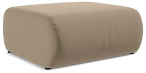 Poggiapiedi beige con rivestimento in velluto Ekahi – Makamii