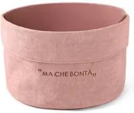 Cestino pane ruggine 20x14x15 cm con scritta in misto cotone